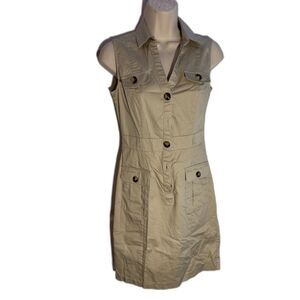 Women's H&M Khaki Button Dress 4